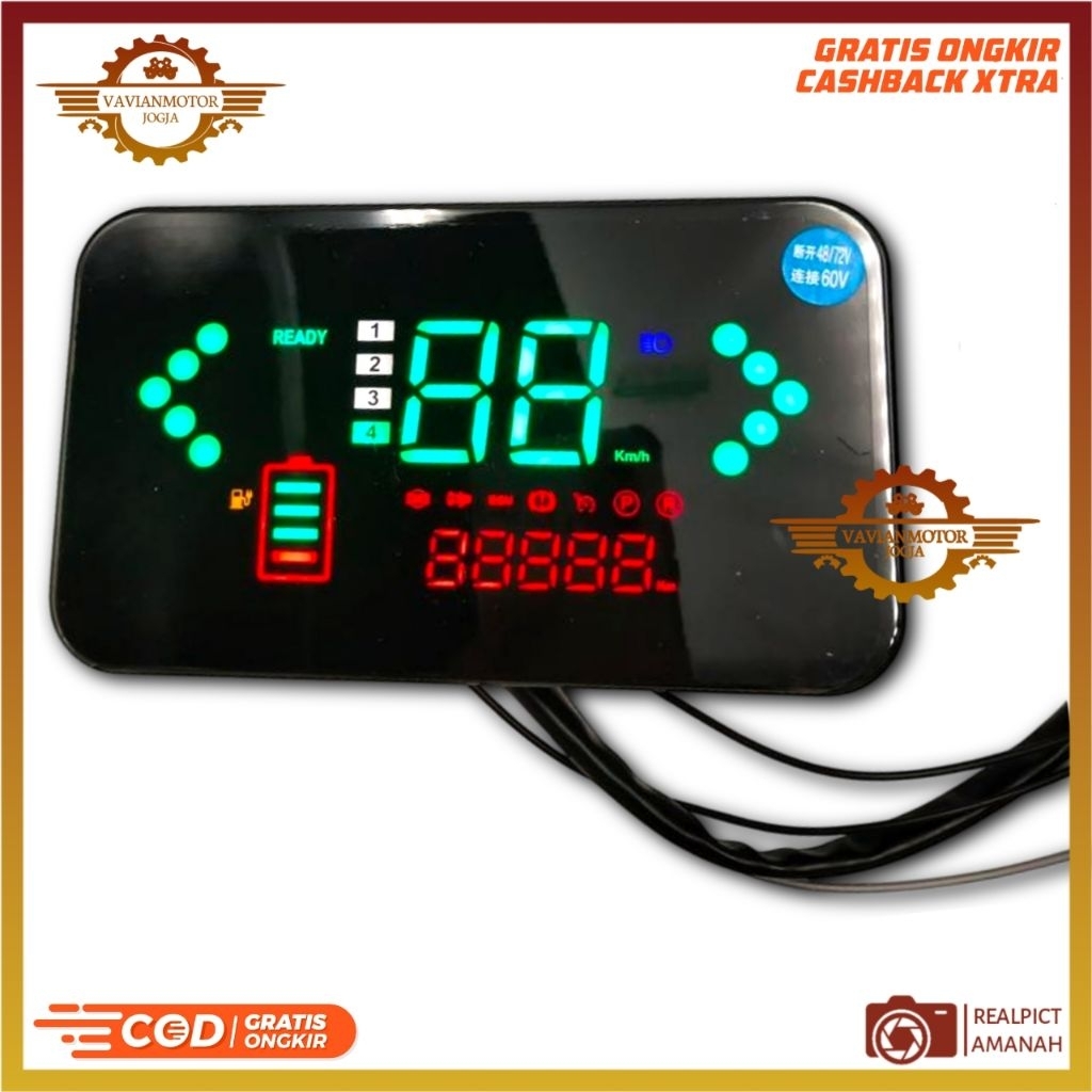 Jual Speedometer Digital LCD Sepeda Listrik 48V 60V Cocok Untuk Motor ...