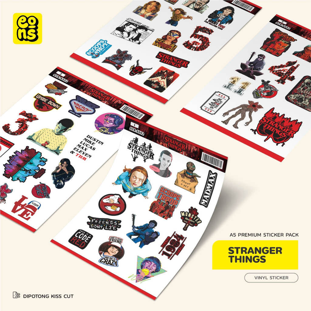 Jual Stiker Stranger Things Pack | Sticker Netflix Series | Vinyl Tahan ...