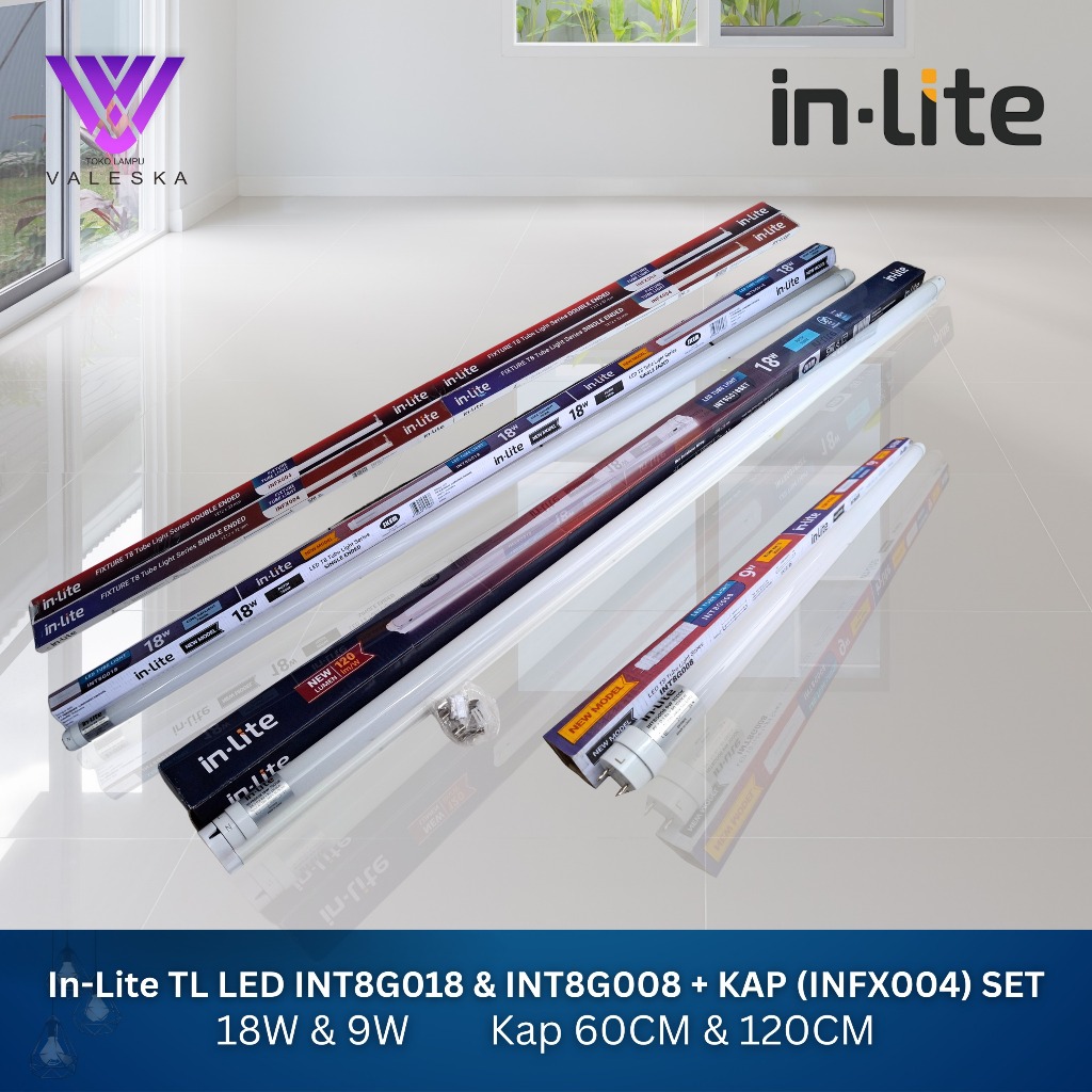 Jual In-Lite InLite Lampu TL LED INT8G018 Single Ended INT8G008 Double ...