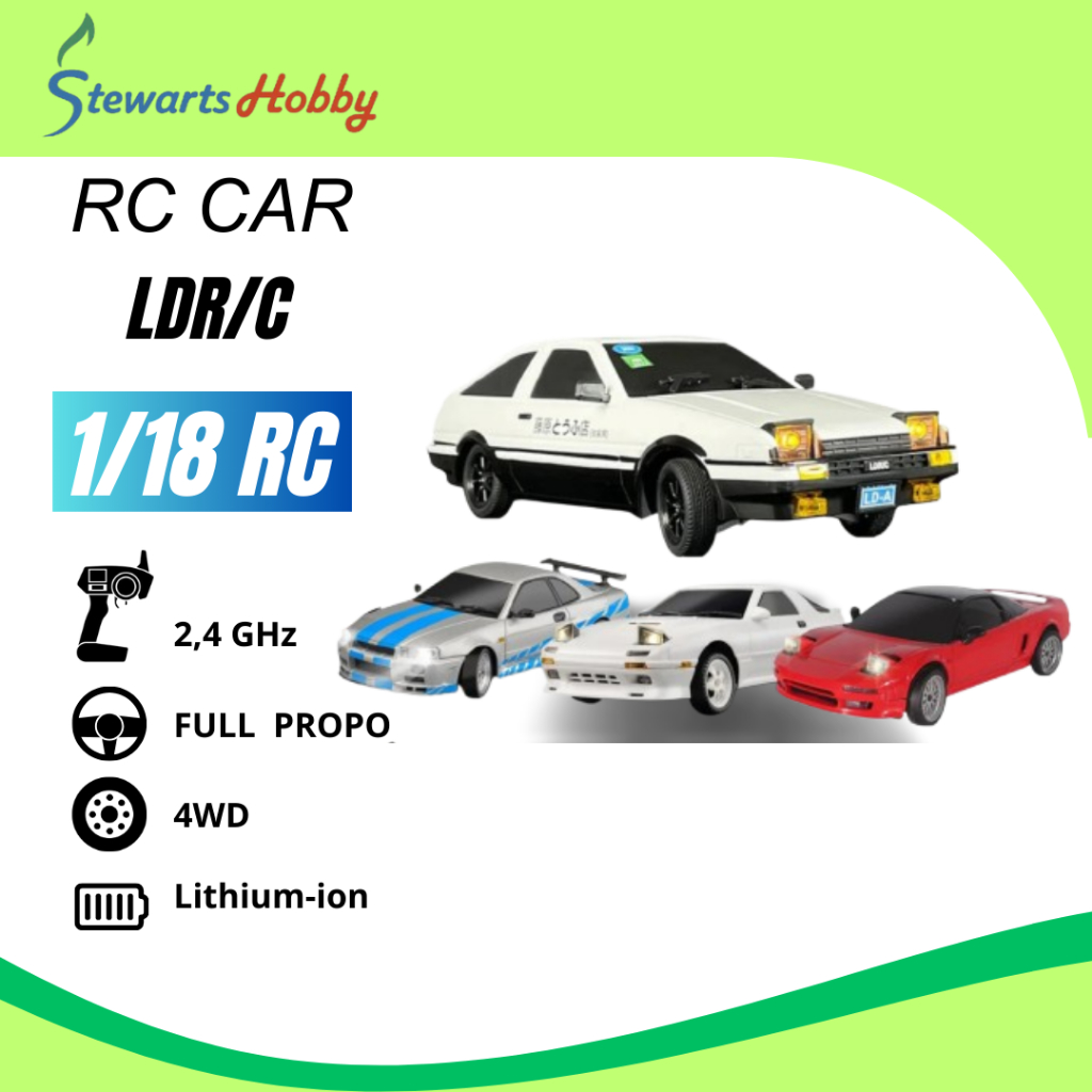 Jual LDRC Classic Mini RC Drift LD1802 RX7 RTR 1/18 2.4G 2WD 3CH ESP ...