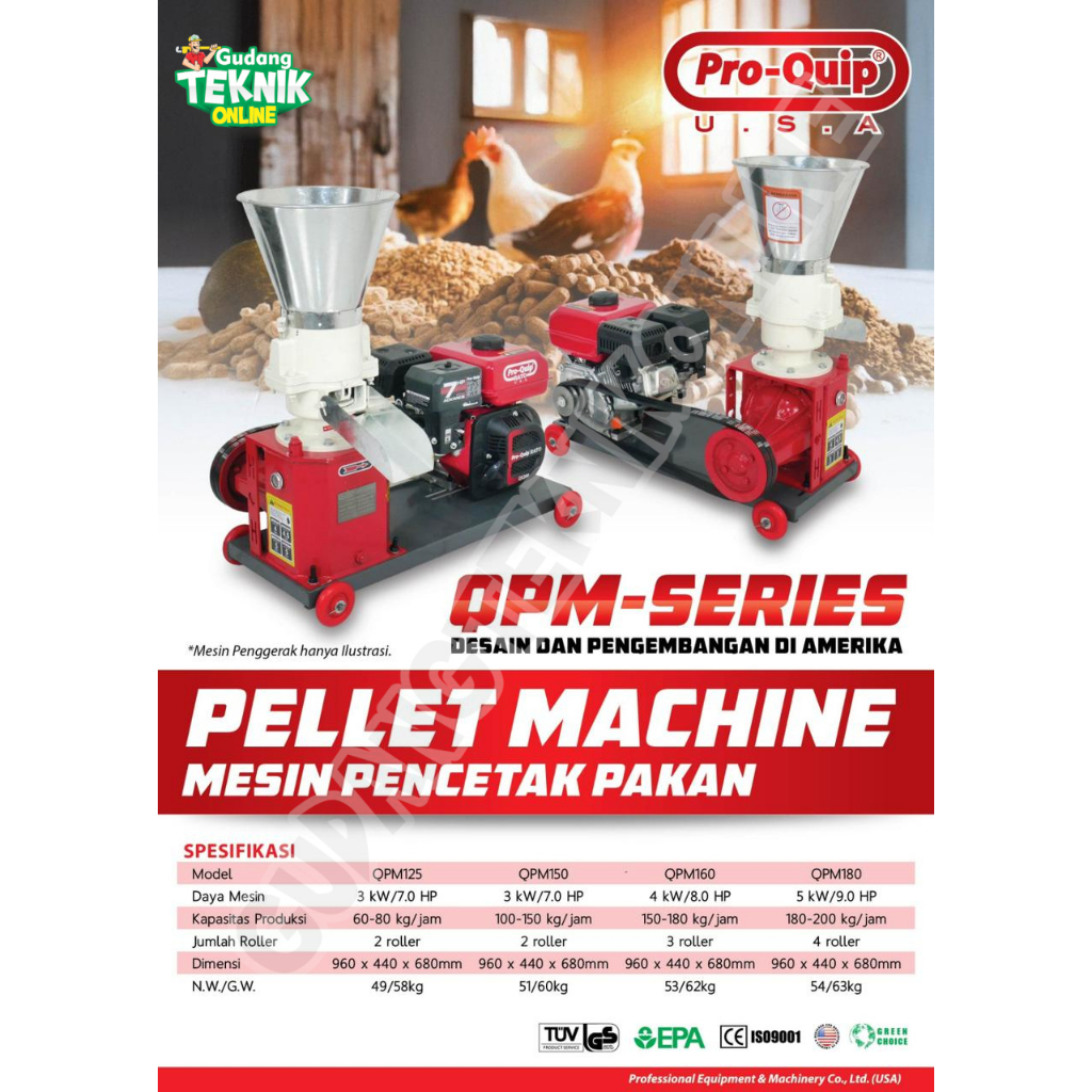 Jual Mesin Pelet Pellet PROQUIP QPM160 QPM180 / Mesin Cetak Pembuat ...
