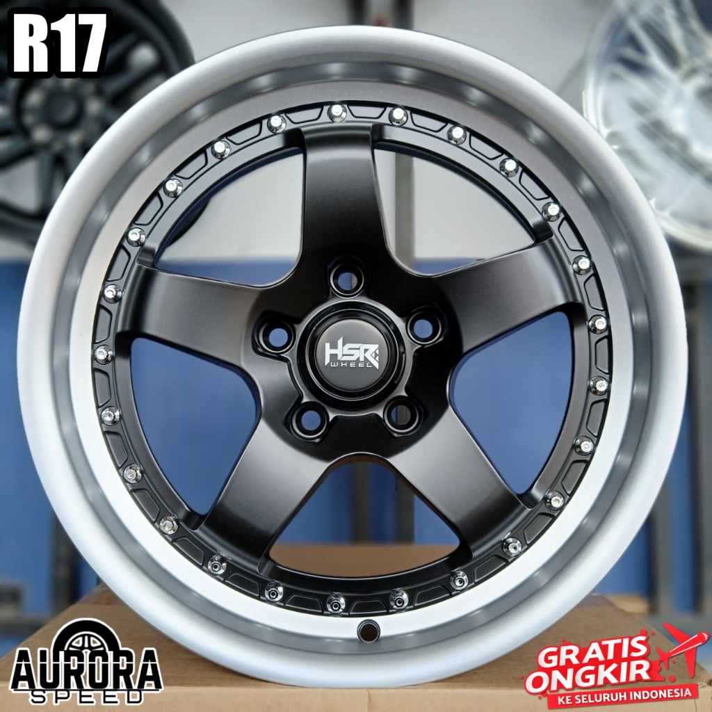 Jual Velg HSR BOB R17 lebar 7,5/8,5 PCD 5X120 Black Polish pelek untuk ...