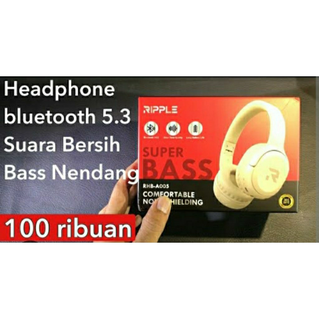 Jual headphone bluetooth ripple RHB-A005 warna Hitam | Shopee Indonesia