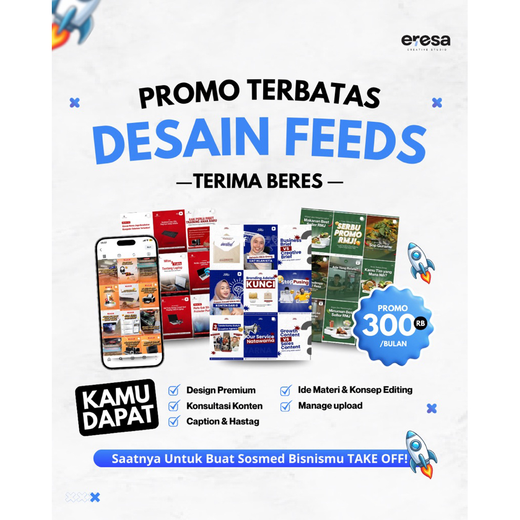 Jual [ERESA] PROMO BUNDLING Desain Feed Instagram Custom Profesional ...