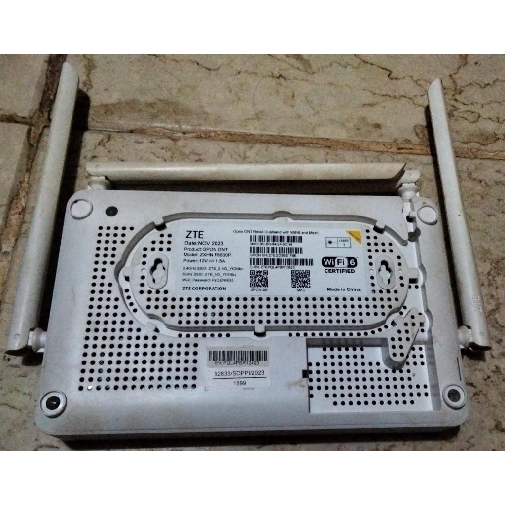 Jual ROUTER ZTE F6600P DUALBAND WIFI 6 ANTENA 4 | Shopee Indonesia