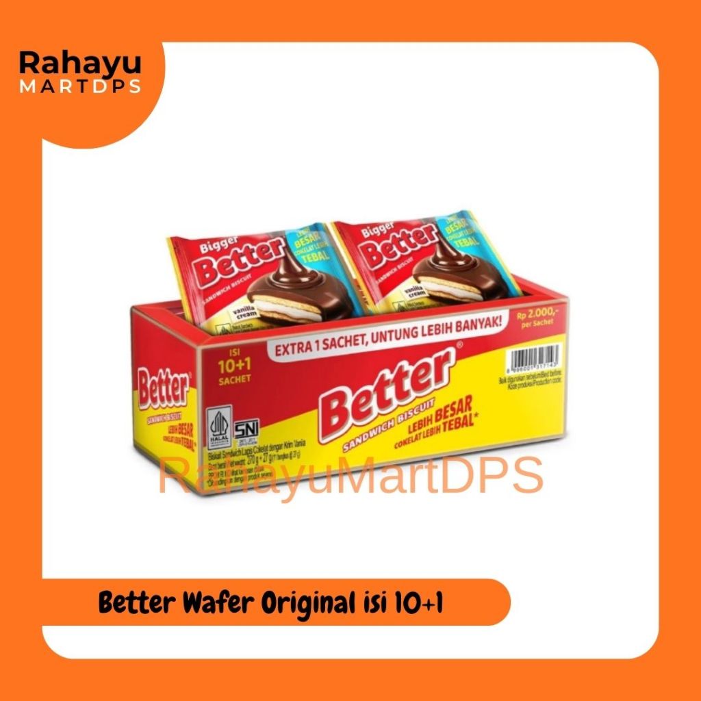 Jual Better Wafer Isi 10 + 1 pcs Rasa Caramel / Original | Snack Wafer ...