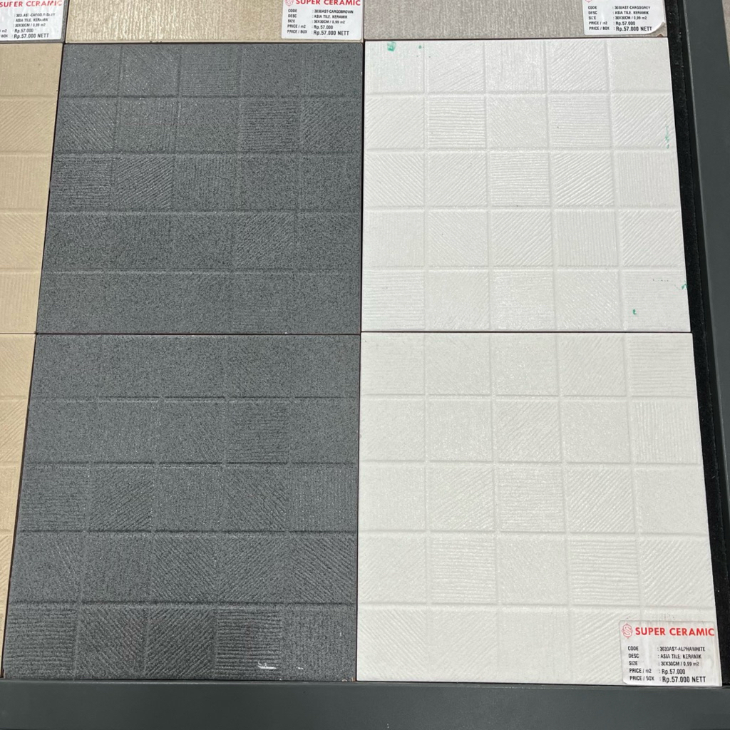 Jual ASIA TILE 30x30 Keramik Kasar Kamar Mandi - Alpha White / Alpha ...