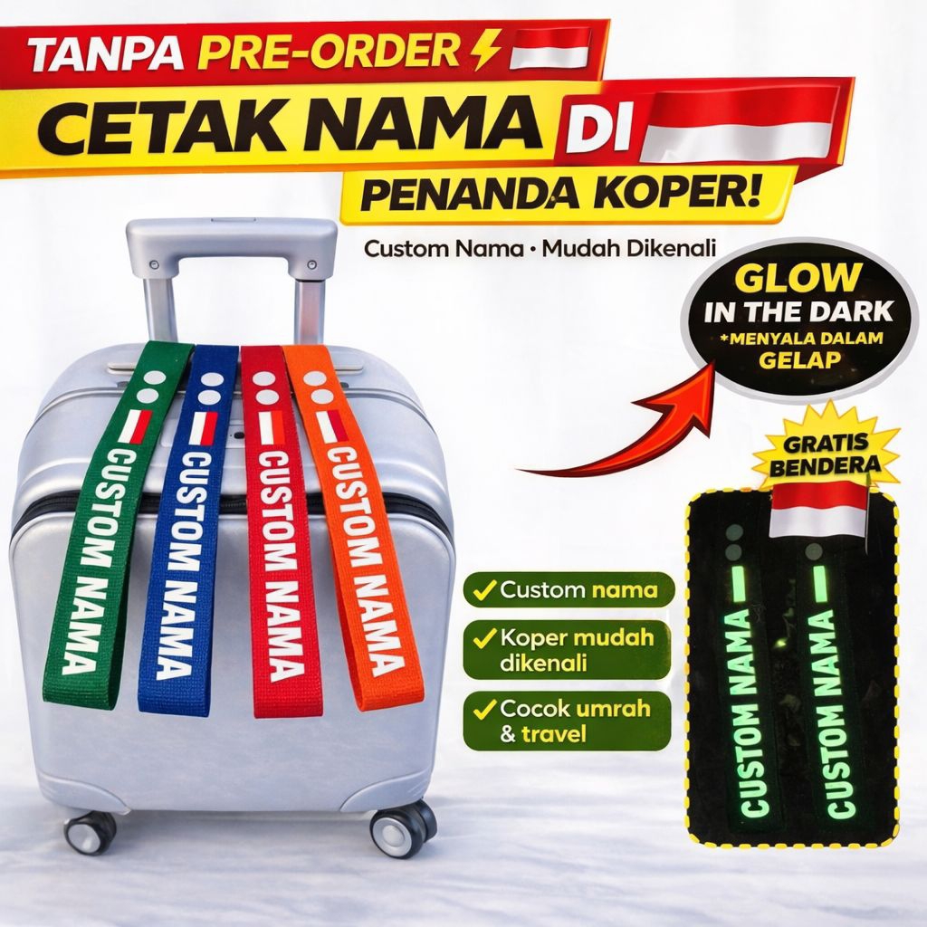 Jual PENANDA KOPER CUSTOM NAMA | Glow in The Dark | Cocok Umrah ...