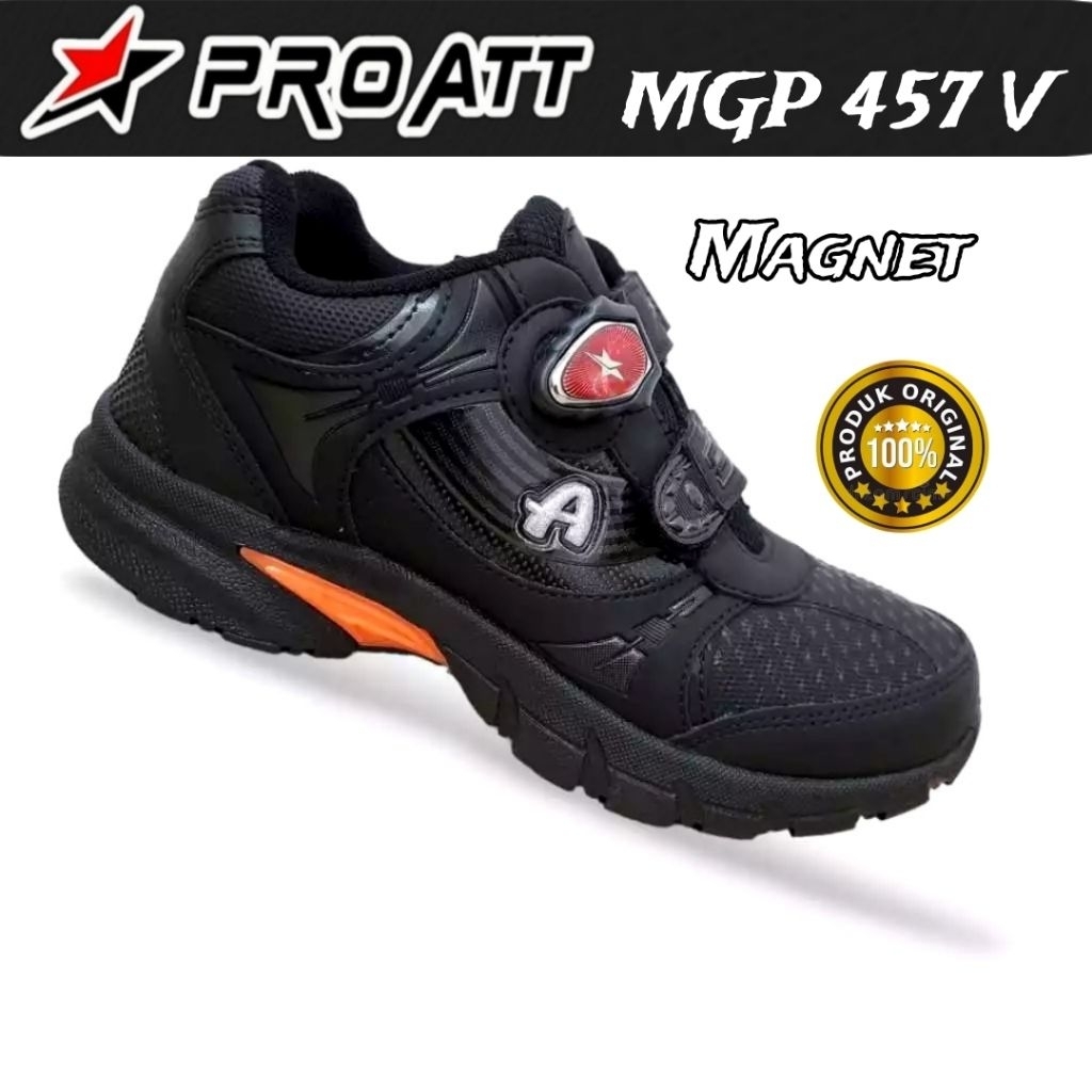 Jual PRO ATT Sepatu Sekolah Anak Cowok Cewek Hitam Black MGP Magnet ...