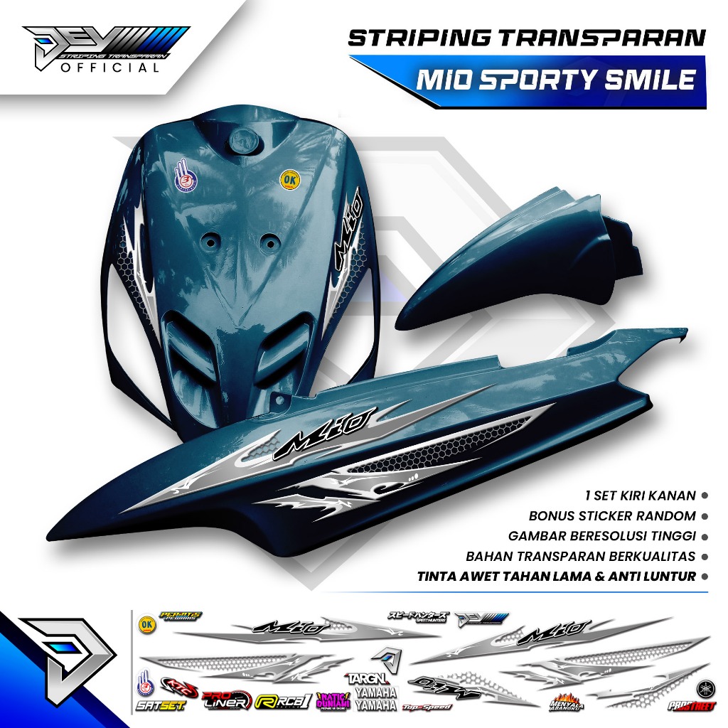 Jual STRIPING TRANSPARAN MIO SPORTY | MIO SMILE | MOTIF HONEYCOMB NEW ...