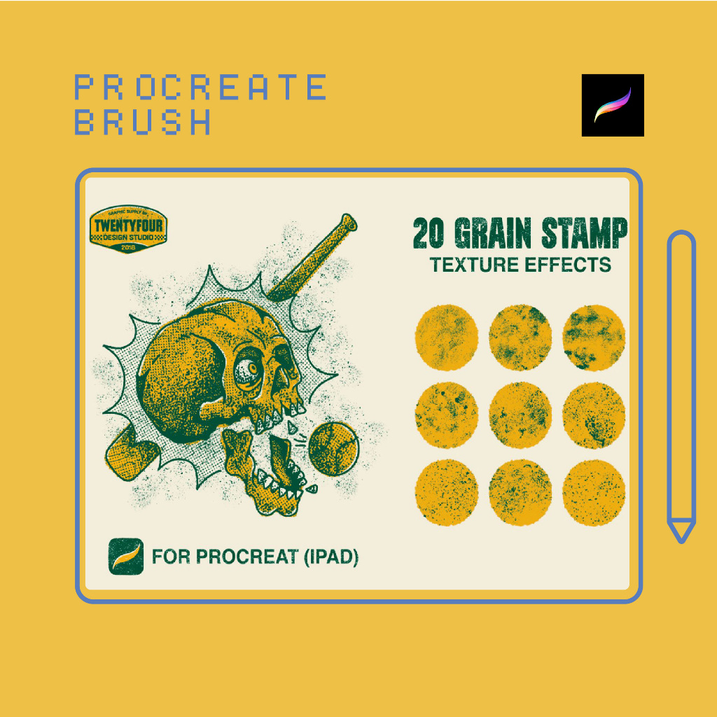 Jual Procreate Brush - H 20 Grain Stamps Procreate Brush | Shopee Indonesia