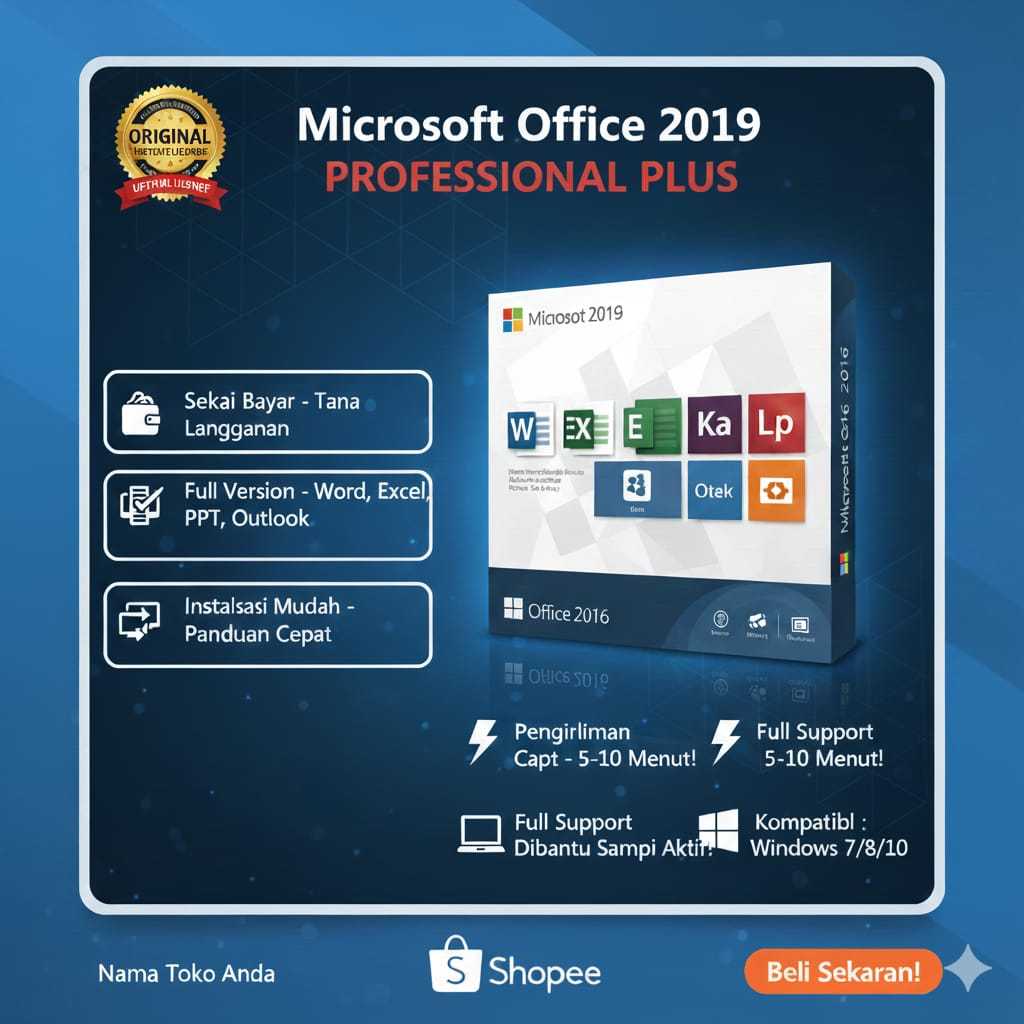 Jual Lisensi Aktivasi Microsoft Office 2019 Pro Plus PC/Laptop | Shopee ...