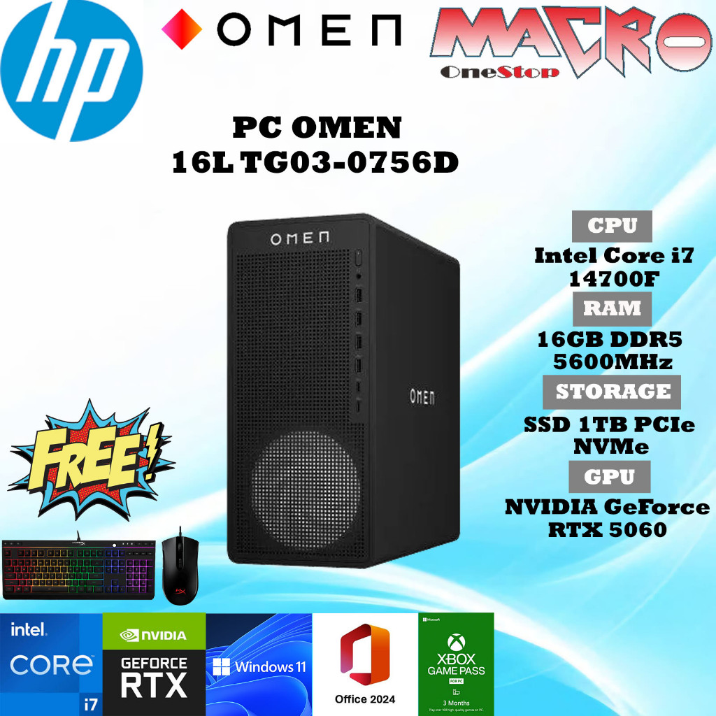 Jual HP PC OMEN 16L TG03-0756D | i7-14700F | RAM 16GB (1x16GB) SSD 1TB ...