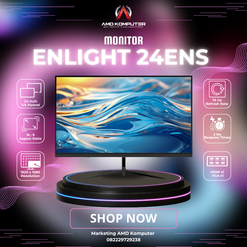 Jual LED MONITOR ENLIGHT 24ENS-B 24