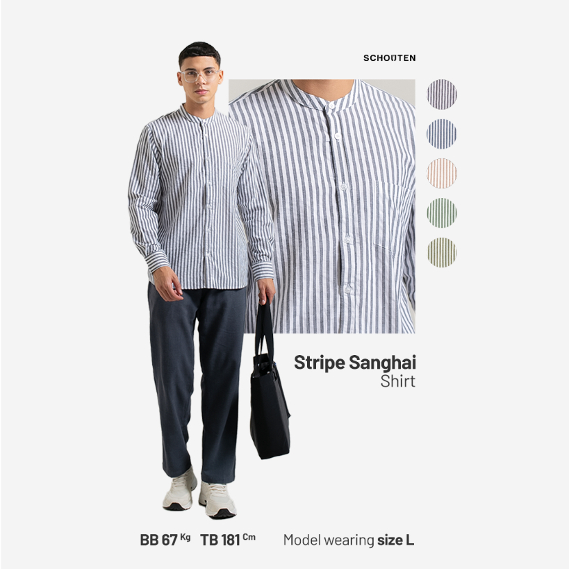 Kemeja Stripe Pria Lengan Panjang / Stripe Shirt by SCHOUTEN
