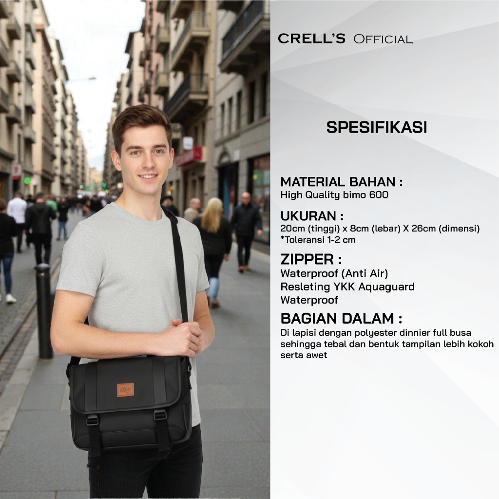 Jual CRELL’S VERGE Sling Bag - Tas Selempang Anti Air Waterproof Tas ...