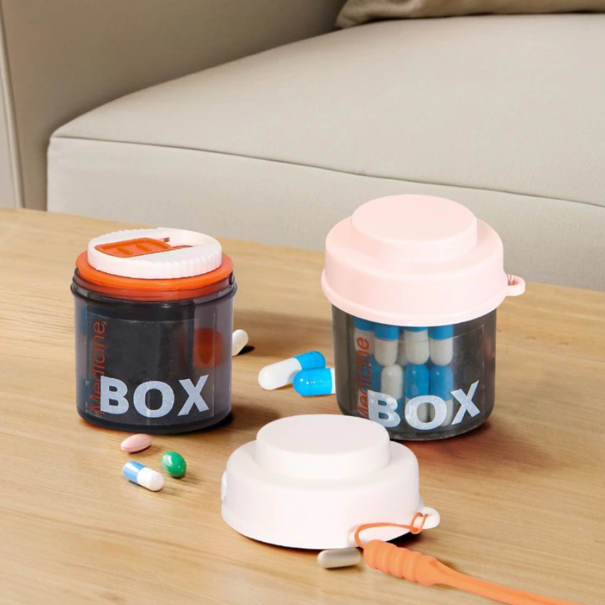 Jual Kotak Obat Botol Obat Portebel Dengan Sekat Dan Tali Lanyard ...
