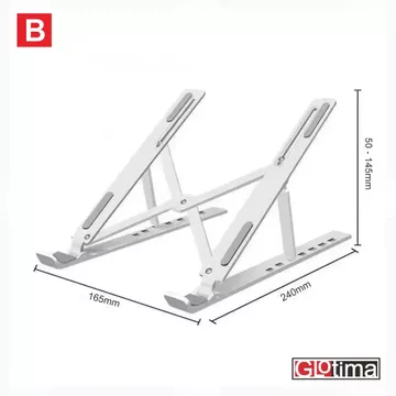 Foldable Laptop Stand Dudukan Adjustable Stand Notebook Tablet Lipat Aluminium 12 14 15 16 17