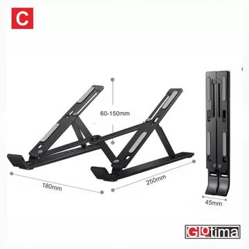 Foldable Laptop Stand Dudukan Adjustable Stand Notebook Tablet Lipat Aluminium 12 14 15 16 17