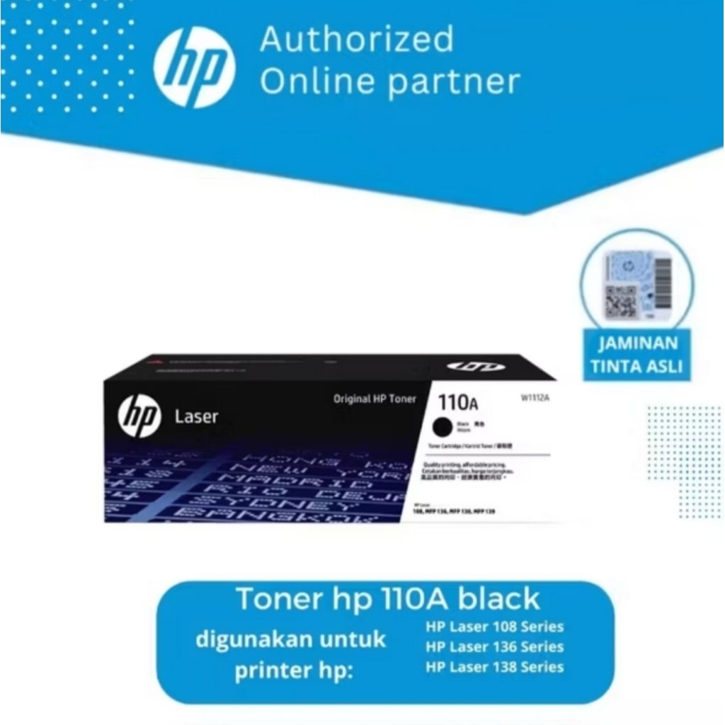 Jual Toner HP 110A Black Original Laserjet ( W1112A) | Shopee Indonesia