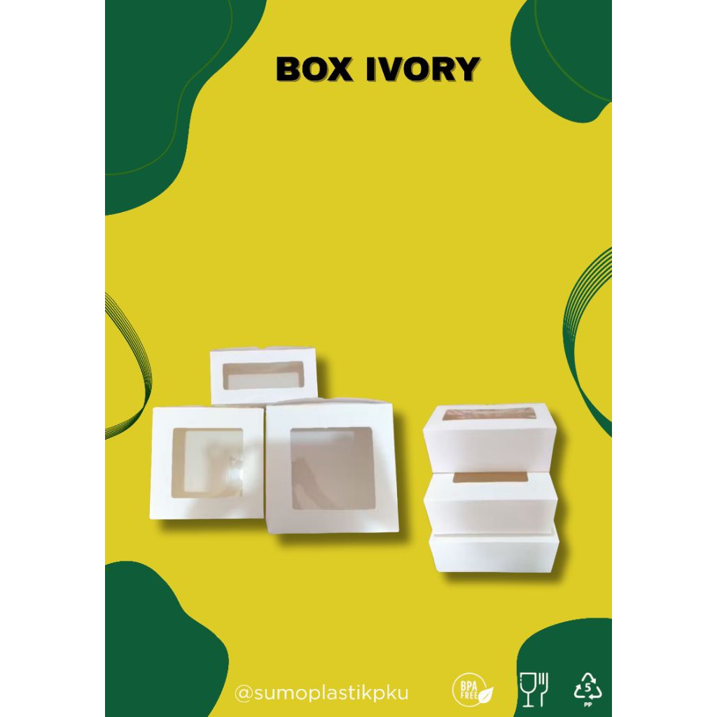 Jual IVORY Laminasi Jendela Kotak Box Brownies Cookies Roti Kue Bolu ...
