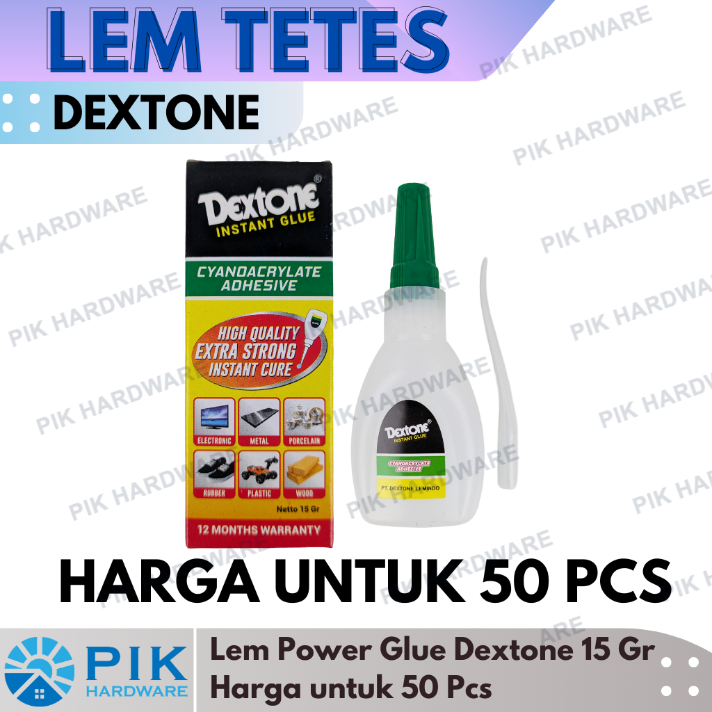 Jual 50 PCS LEM TETES DEXTONE ORIGINAL 15gr - LEM SUPER GLUE DEXTONE ...