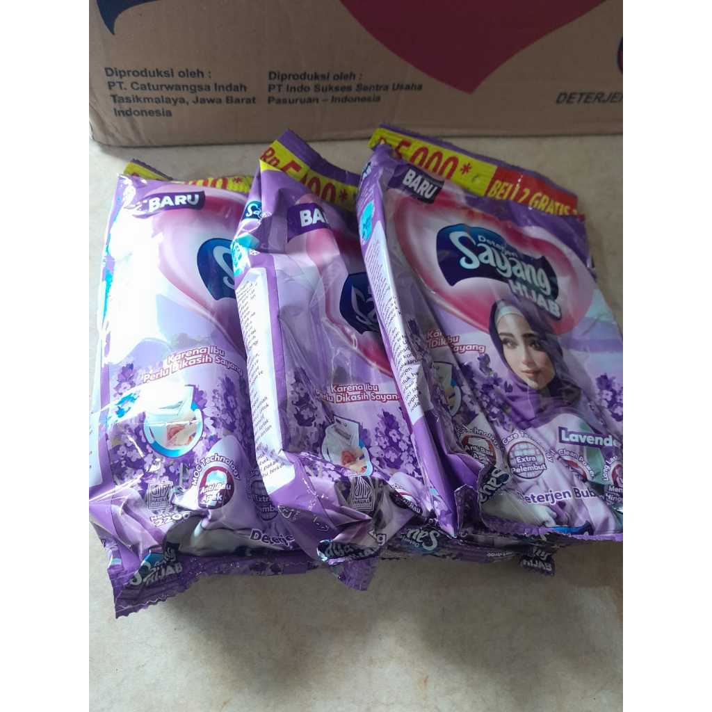 Jual Deterjen Bubuk Sayang Lavender Hijab 220gr - Teknologi Busa Salju ...