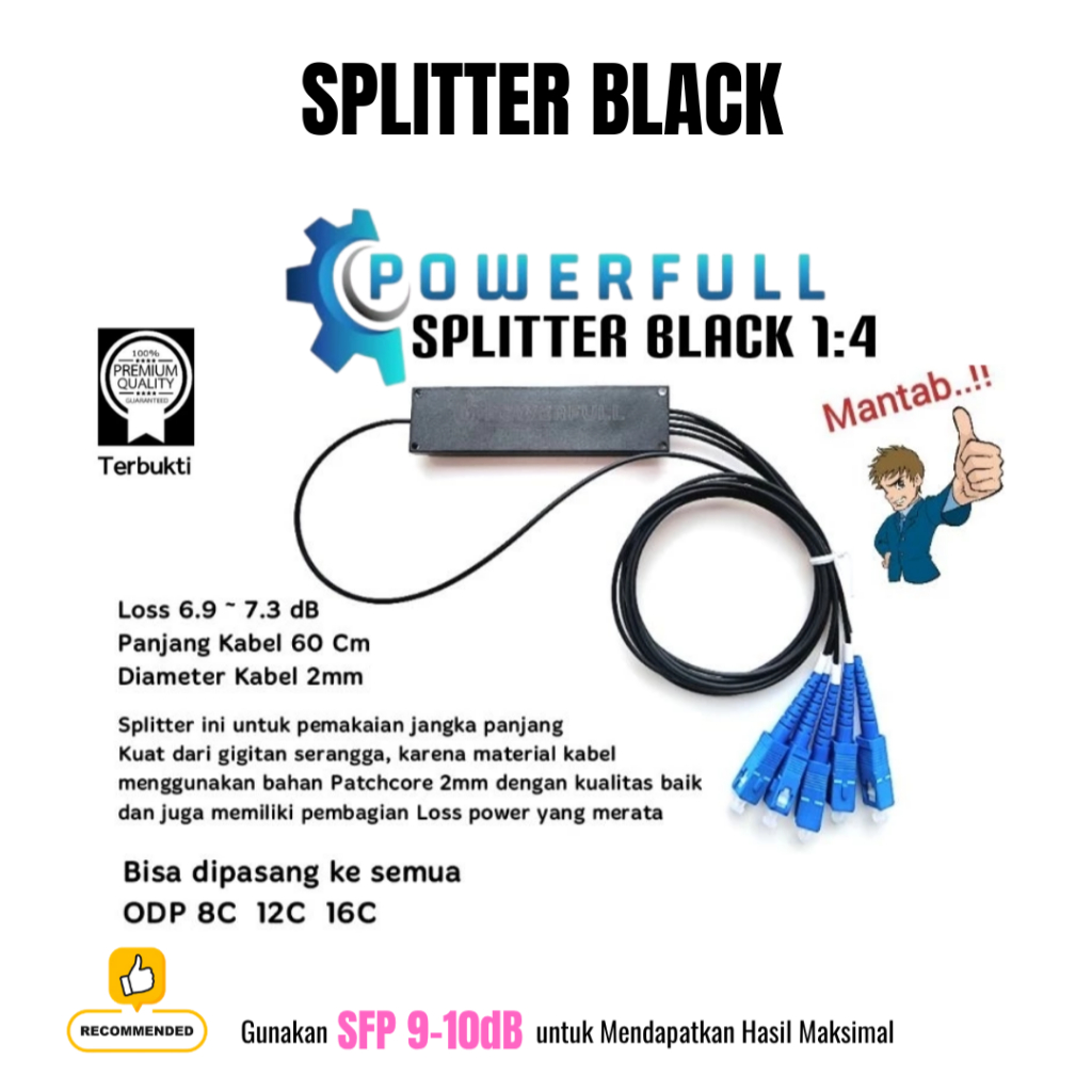 Jual POWERFULL Splitter BLACK PREMIUM QUALITY - ORIGINAL | Shopee Indonesia