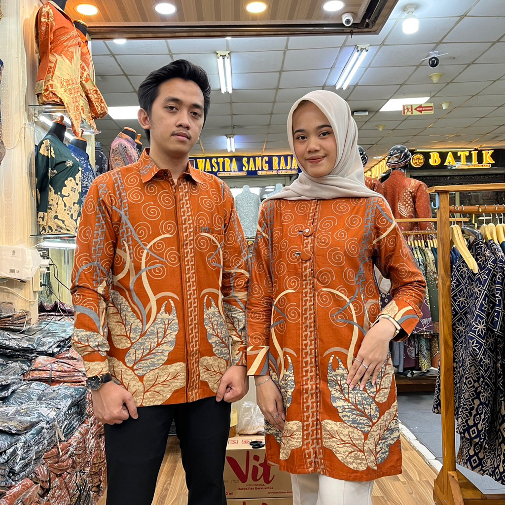 Batik Couple Tunik Modern Sarimbit Baju Batik Wanita Kemeja…