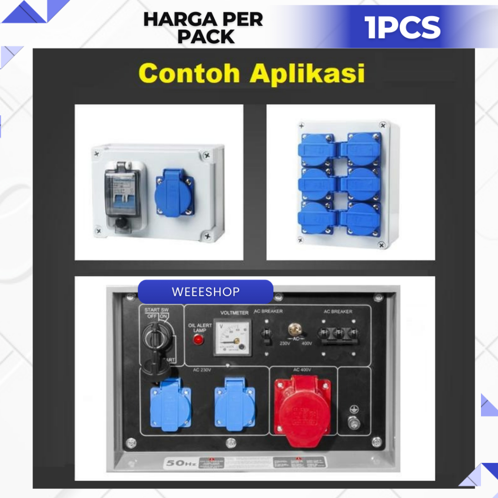 Jual Stop Kontak Waterproof Outdoor AC 220V 16A | Soket Panel Box ...