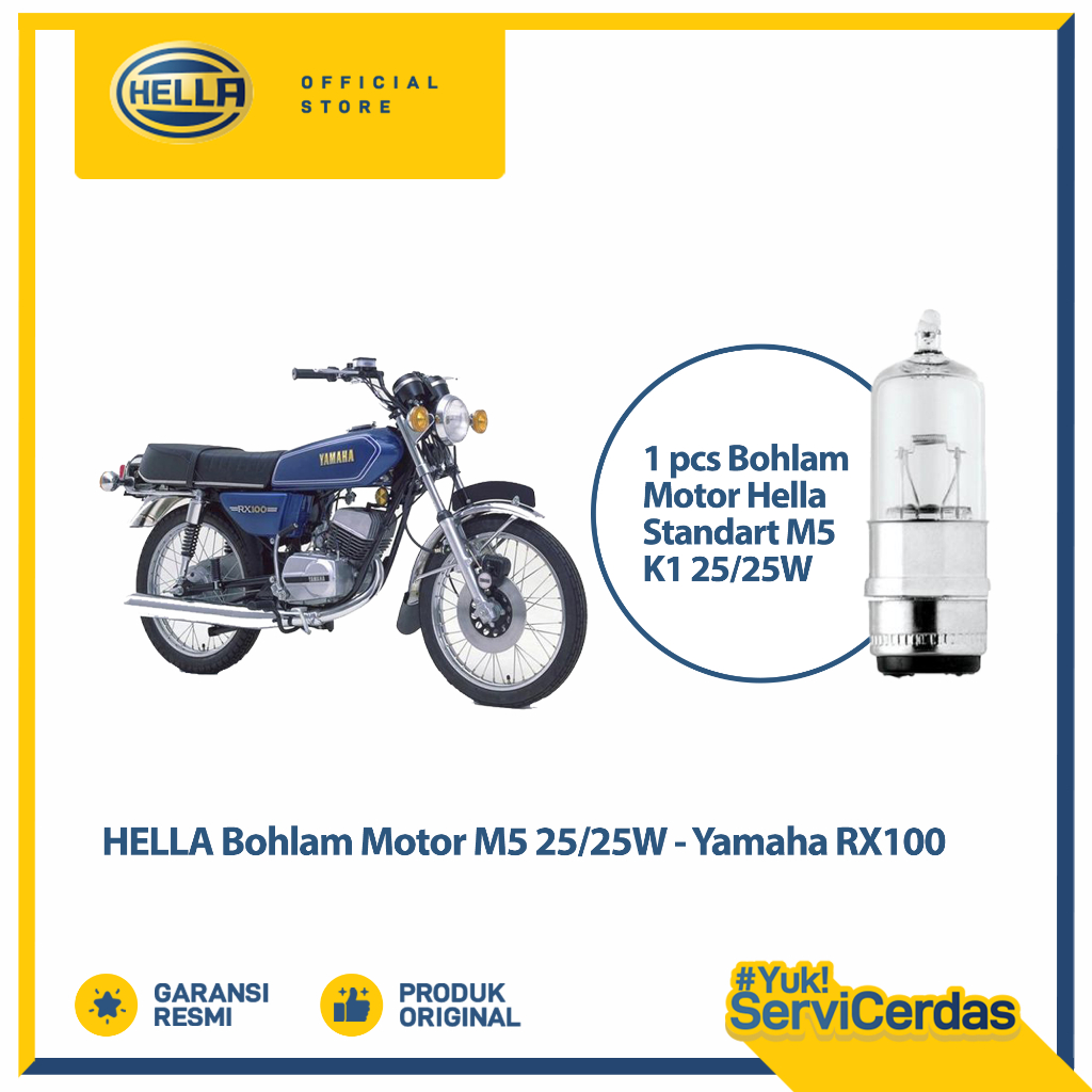 Jual Bohlam Motor Hella Yamaha RX100 M5 12V 25/25W P15d-25-1 - Lampu ...