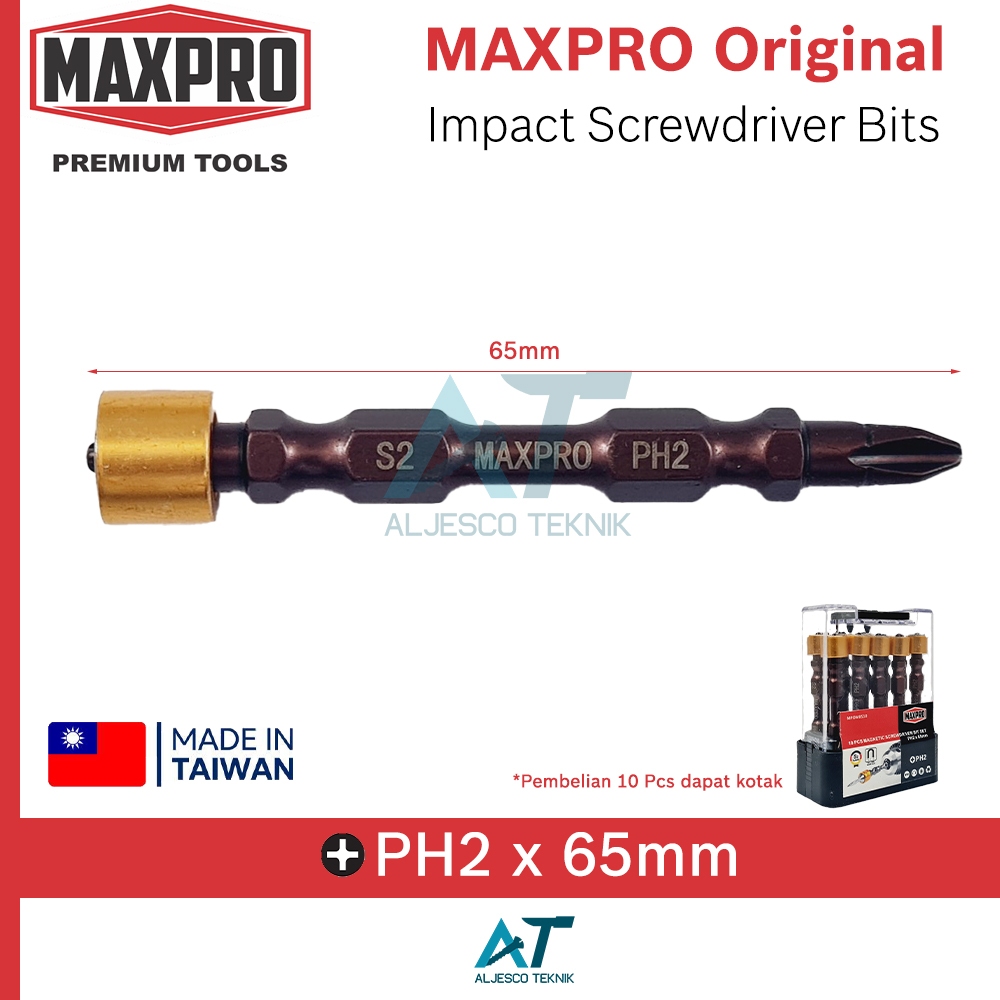 Jual MAXPRO MATA OBENG DRIVER PH2 X 65MM IMPACT EXTRA MAGNET - IMPACT ...