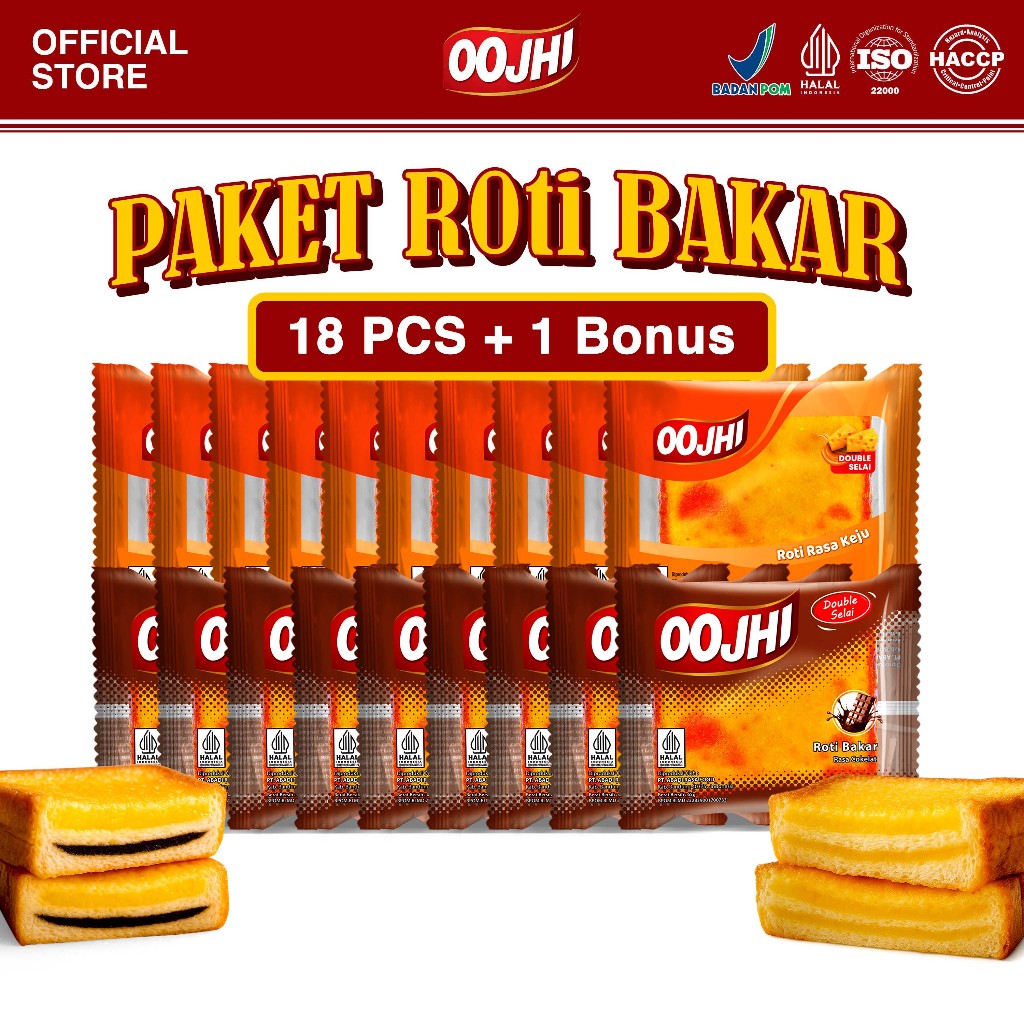 Jual [ISI 18] Paket Hemat Roti Bakar Double Selai (Cokelat & Keju) Roti ...