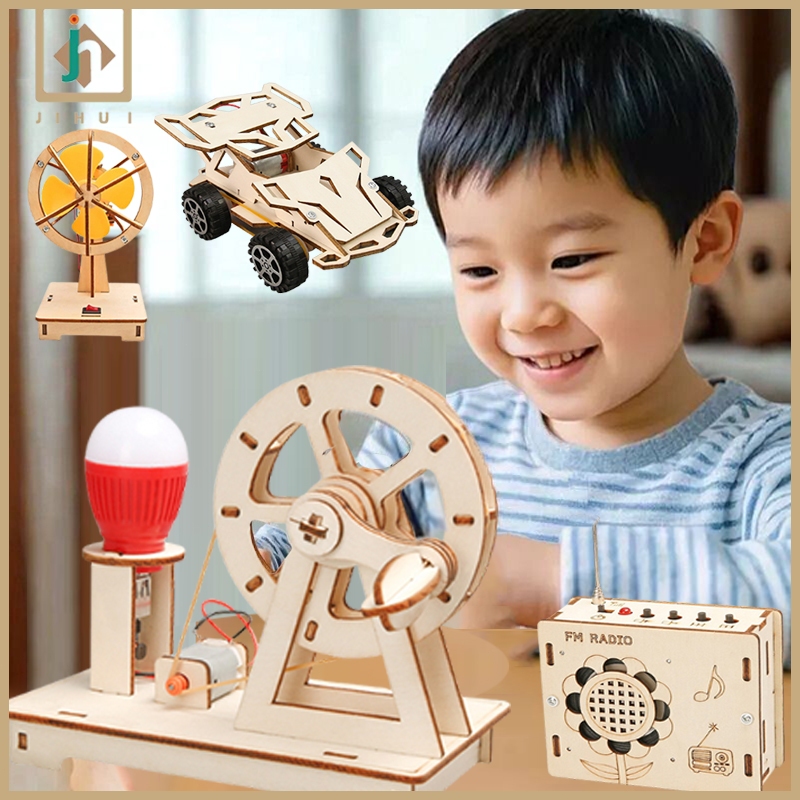 Jual JIHUI Mainan Generator Listrik DIY Rakitan Puzzle Kayu Science ...