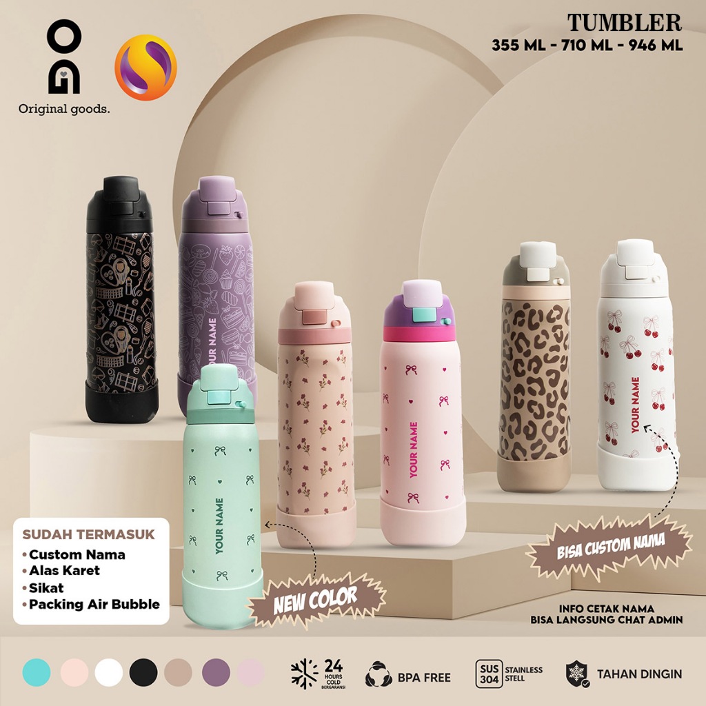 Jual Botol Minum Tumblr V2 Custom Insulated Water Bottle Tumbler ...