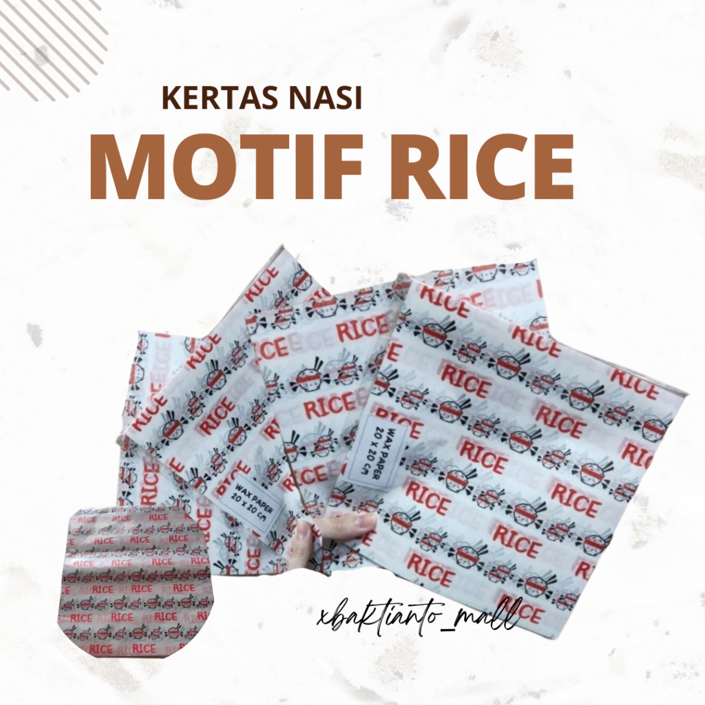 Jual WAX PAPER / KERTAS NASI KFC LAMINASI MOTIF RICE FOOD GRADE ~ Isi ...