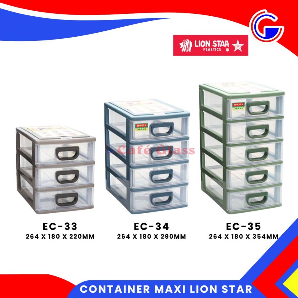 Container Laci Lion Star - Laci Penyimpanan Plastik Susun - Estima Maxi Container
