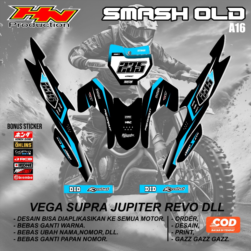 Jual COD STRIPING STIKER RBT SMASH OLD CUSTOM SUPERMOTO TERBARU KODE ...