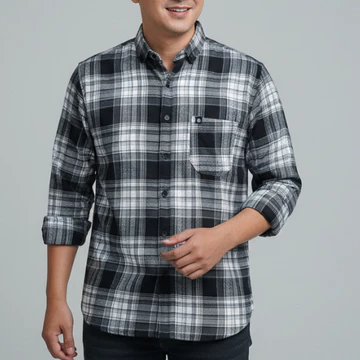Kemeja Flanel Pria Lengan Panjang Pakaian Pria Lengan Panjang Motif Kotak Exclusive