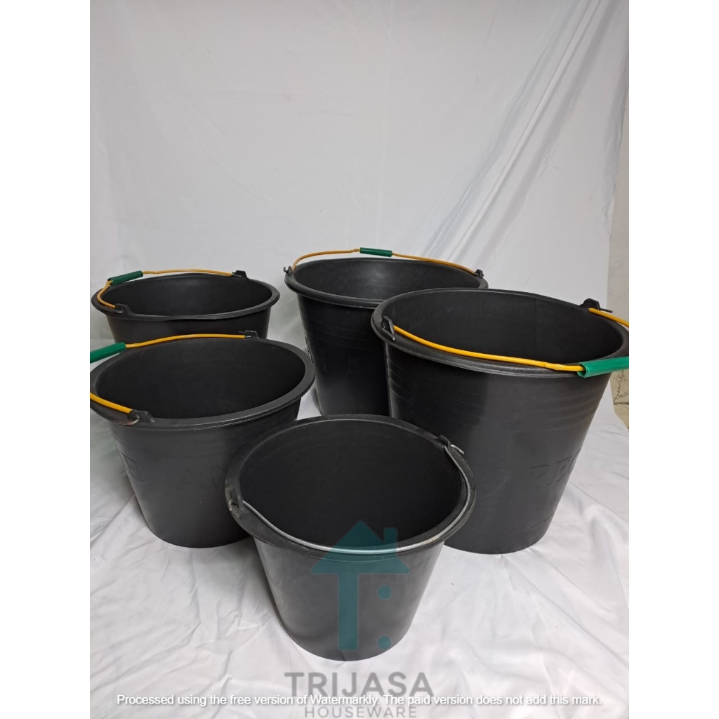 Jual Timba Cor Hitam Anti Pecah Ember Plastik Air, Tahan Lama, Desain ...