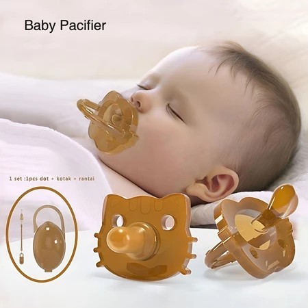 Jual Empeng Dot Bayi Silikon lembut Coklat Set 3in1 dengan Kotak, 0 36 ...