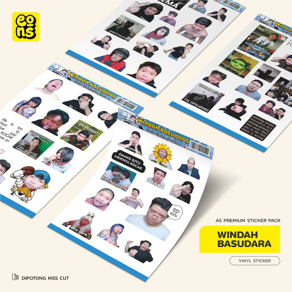 Jual Sticker Aesthetic Windah Basudara | Stiker Meme YouTuber Indonesia ...
