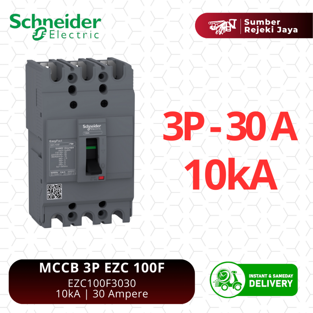 Schneider MCCB NFB Breaker EZC100F 3P 30A 10kA | EZC100F3030