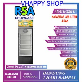 Jual Showcase 1 Pintu AGATE-320C RSA 328 Liter / 300 R / 240 R/ 200 R ...