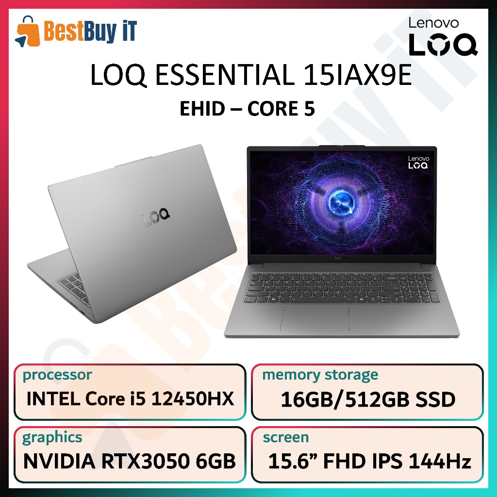 Jual LENOVO LOQ ESSENTIAL 15IAX9E EHID i5 12450HX 16GB 512GB RTX3050 ...