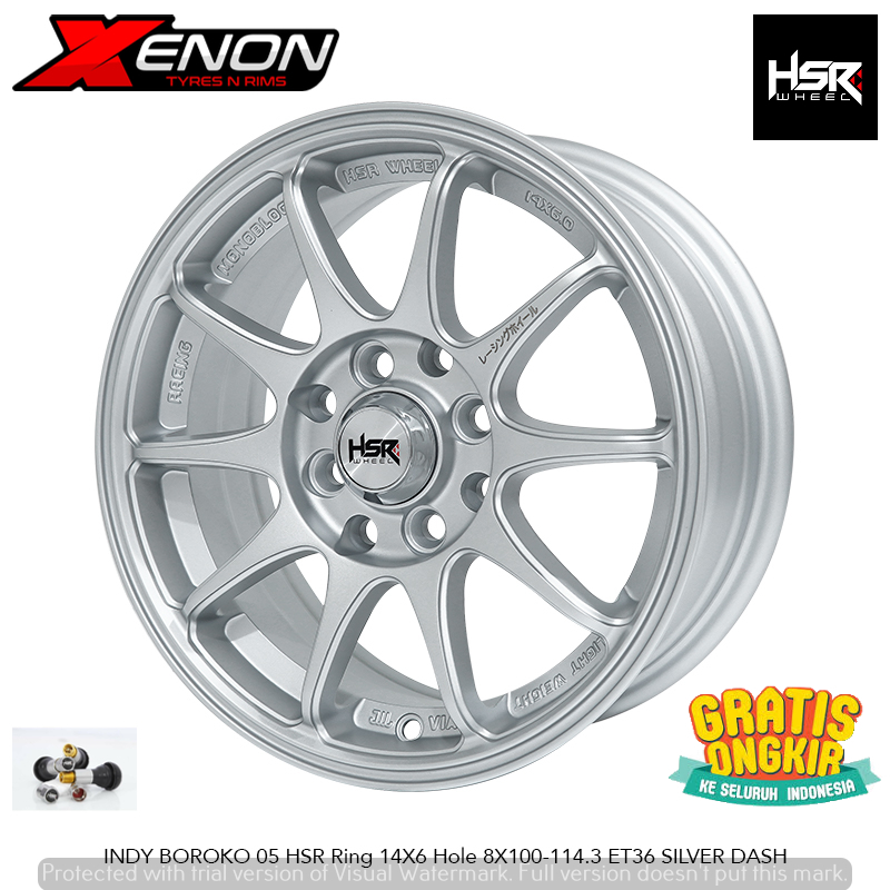 Jual Velg Racing R14 HSR Indy Pcd 4x100 4x114,3 Ring 14 Buat Mobil Brio ...