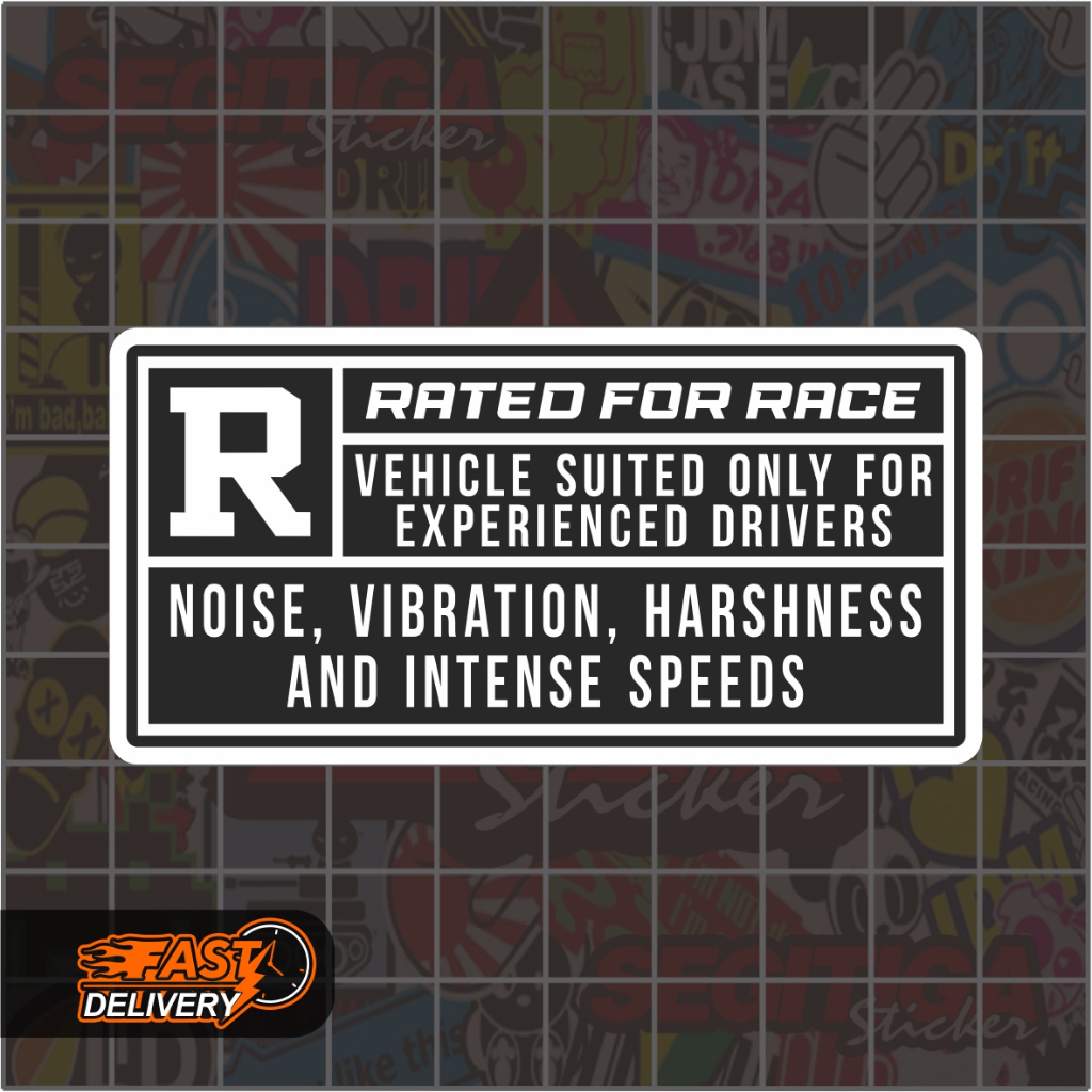 Jual Sticker R Rated For Race Ukuran 8 x 4 Cm | Shopee Indonesia