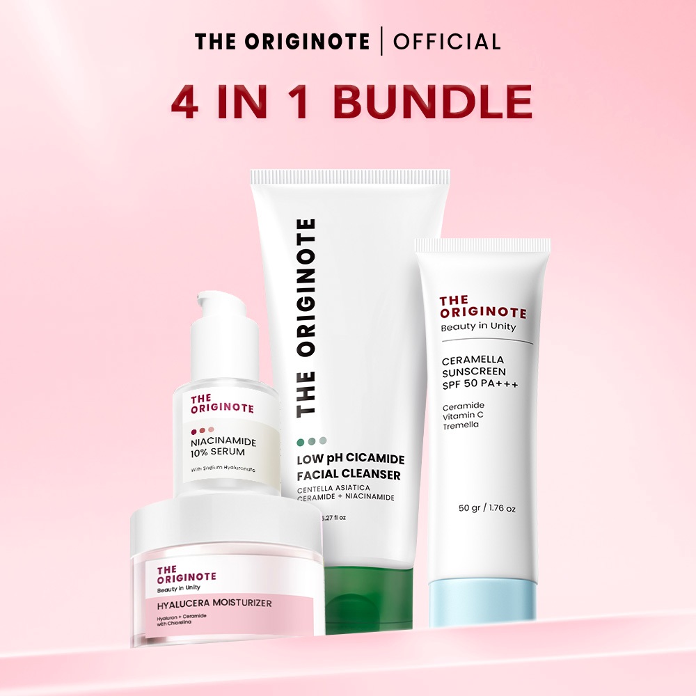 Jual The Originote 4in1 Special Bundle Facial Cleanser Sunscreen Serum ...