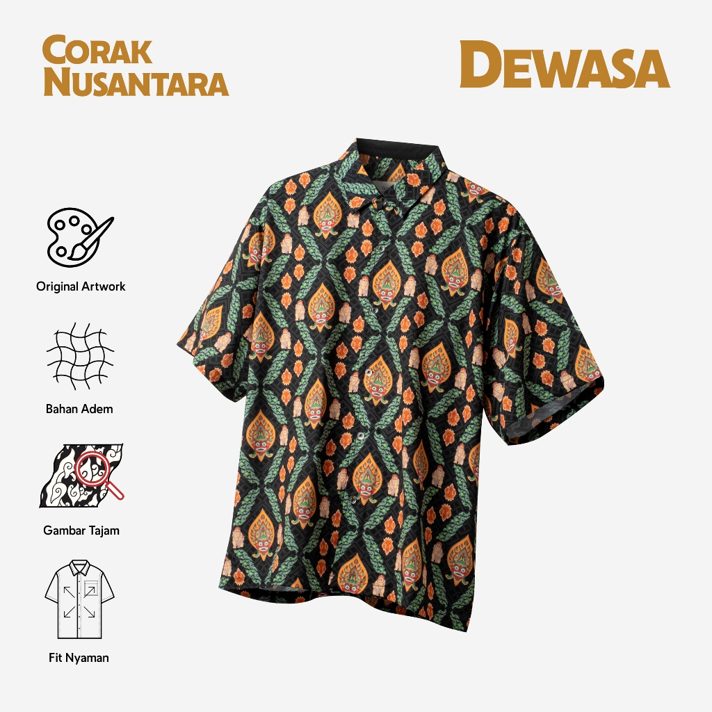 Jual Telusur Kultur Batik Print - Corak Nusantara - Barong Api Hitam ...