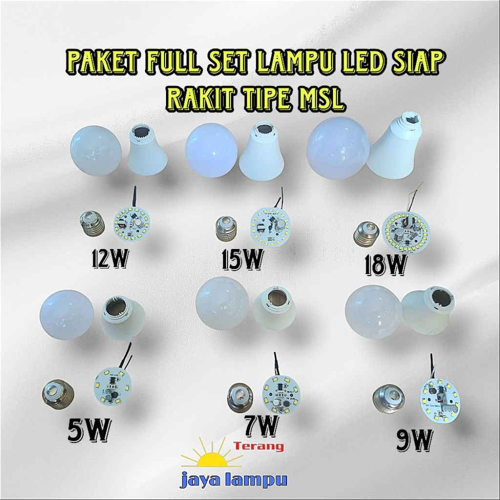 Jual paket fullset lampu led siap rakit(nyala putih) tipe msl | Shopee ...